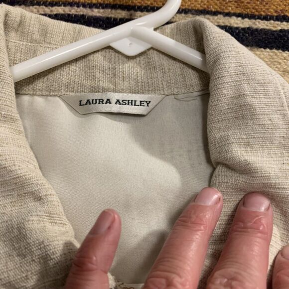 Laura Ashley Silk Blend Embellished Lined Blazer Jacket Women Button-Up Cottage - Picture 5 of 6